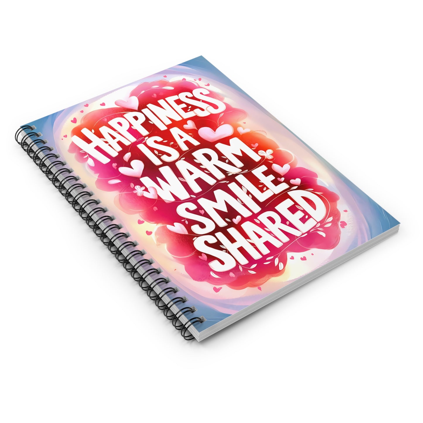Hapiness is a Warm Smile Shared Spiral Notebook - Ruled Line