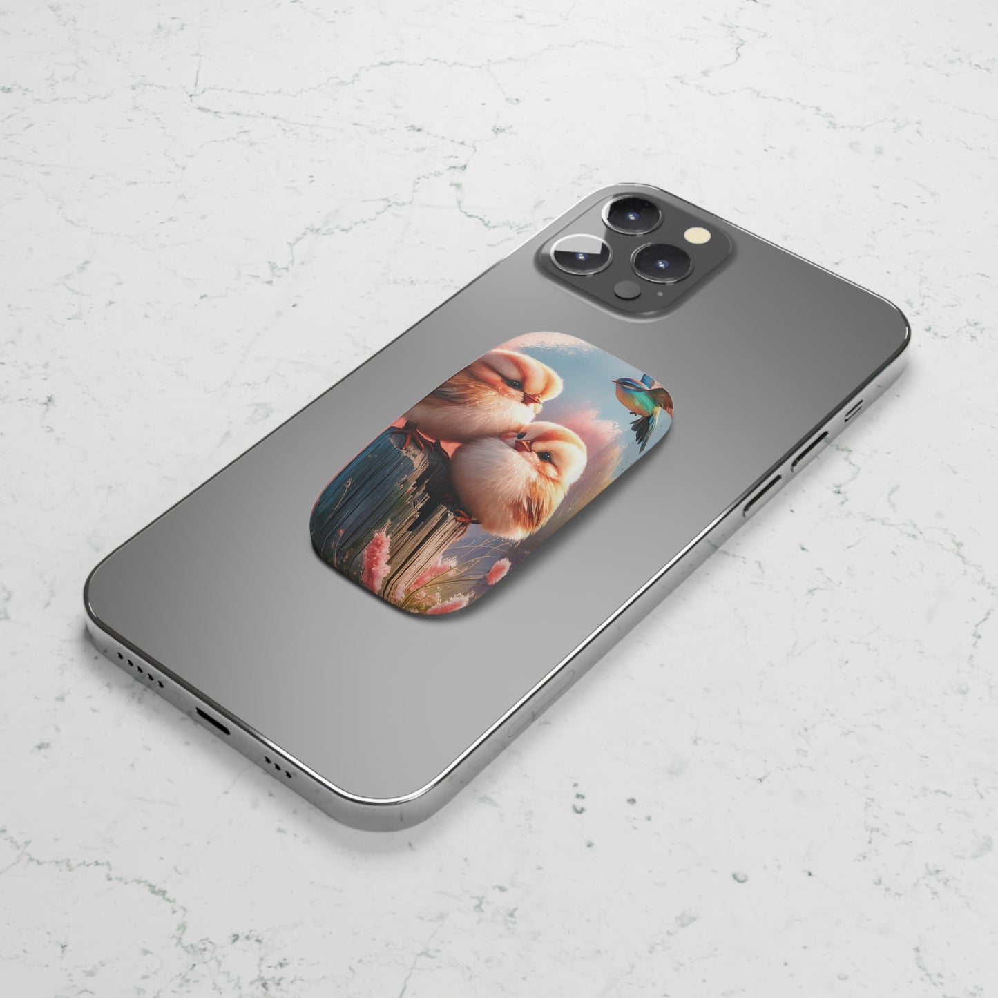 Perch-fect Pair: Double the Fluff, Double the Tweet - Phone Click-On Grip