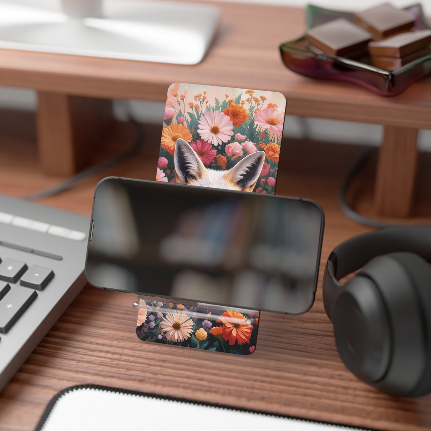 Kitsune Amongst Flora - Display Stand for Smartphones