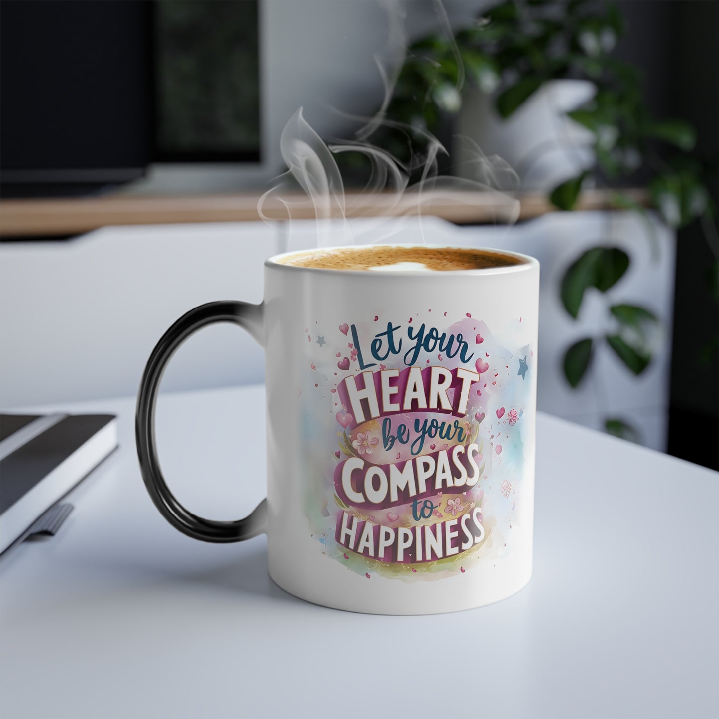 Let Your Heart be Your Compass to Happiness - Color Morphing Mug, 11oz