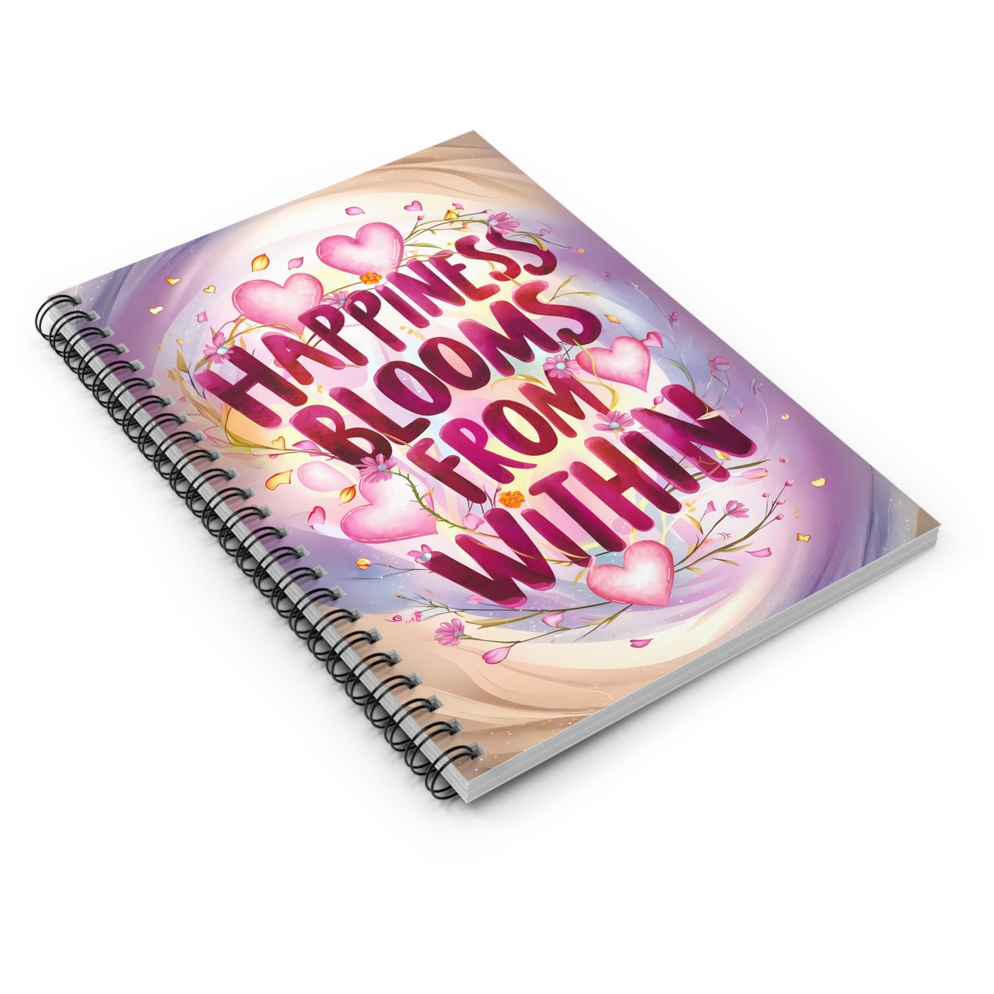 Happiness Blooms from Within Spiral Notebook - Ruled Line