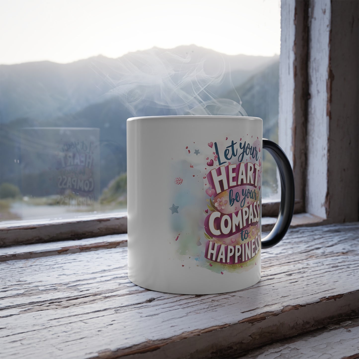 Let Your Heart be Your Compass to Happiness - Color Morphing Mug, 11oz