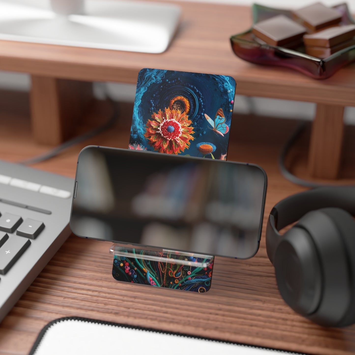 Floral Bloom: Art and Sewing Materials - Display Stand for Smartphones