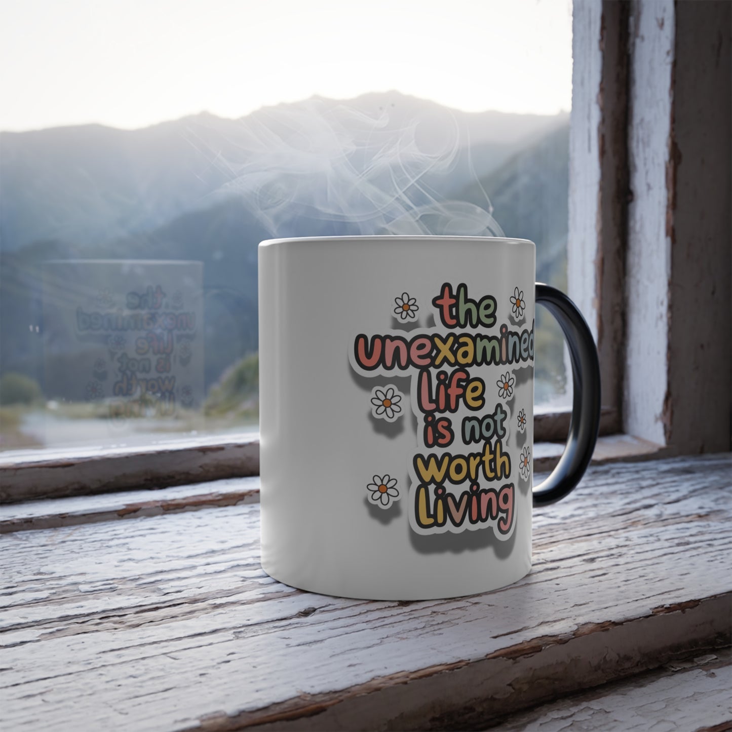 The Unexamined Life is Not Worth Living - Color Morphing Mug, 11oz