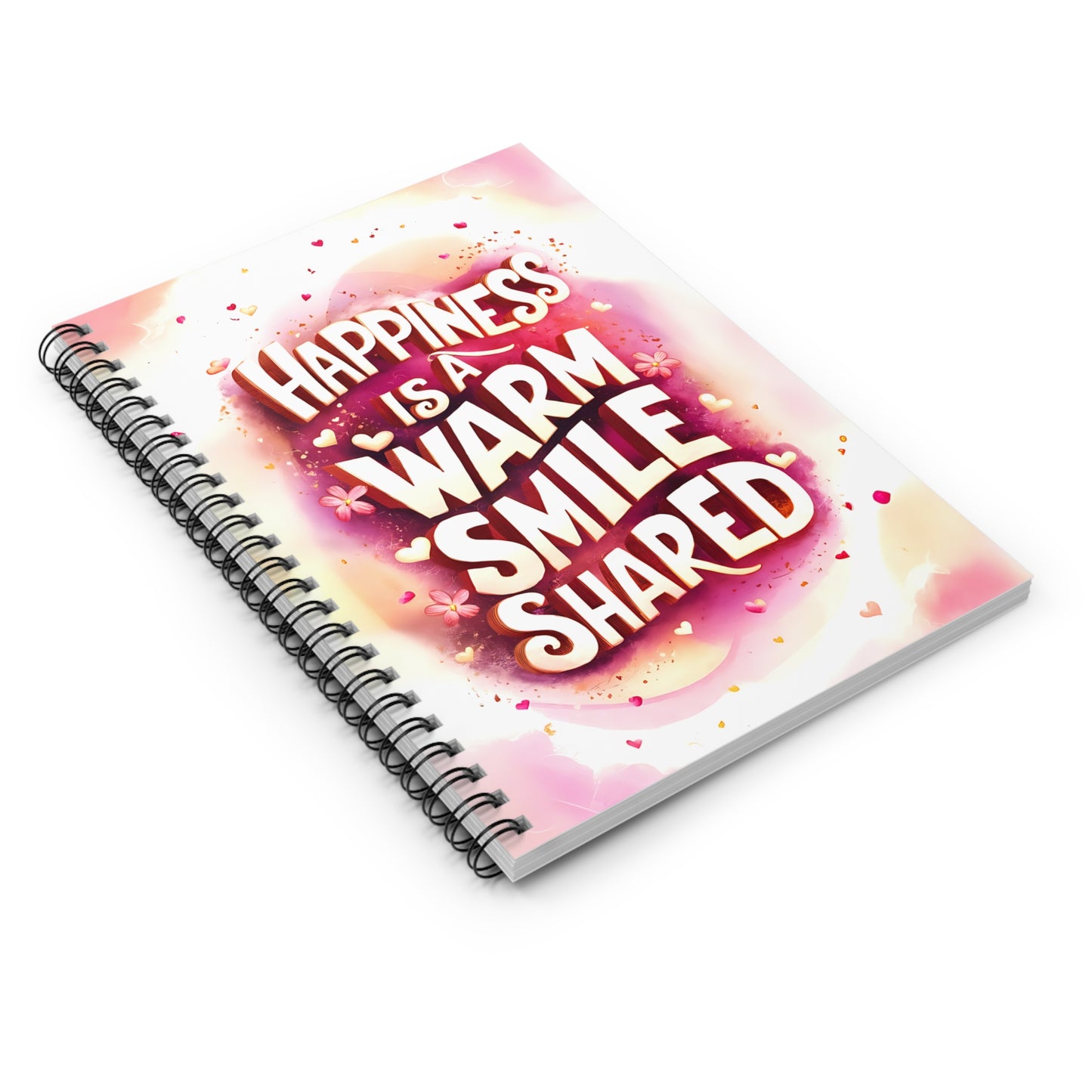 Happiness is a Warm Smile Shared Spiral Notebook - Ruled Line