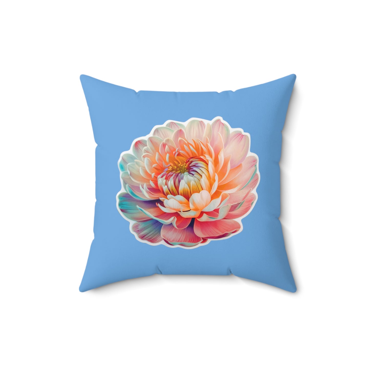 "A plethora of hues Flower" - Spun Polyester Square Pillow