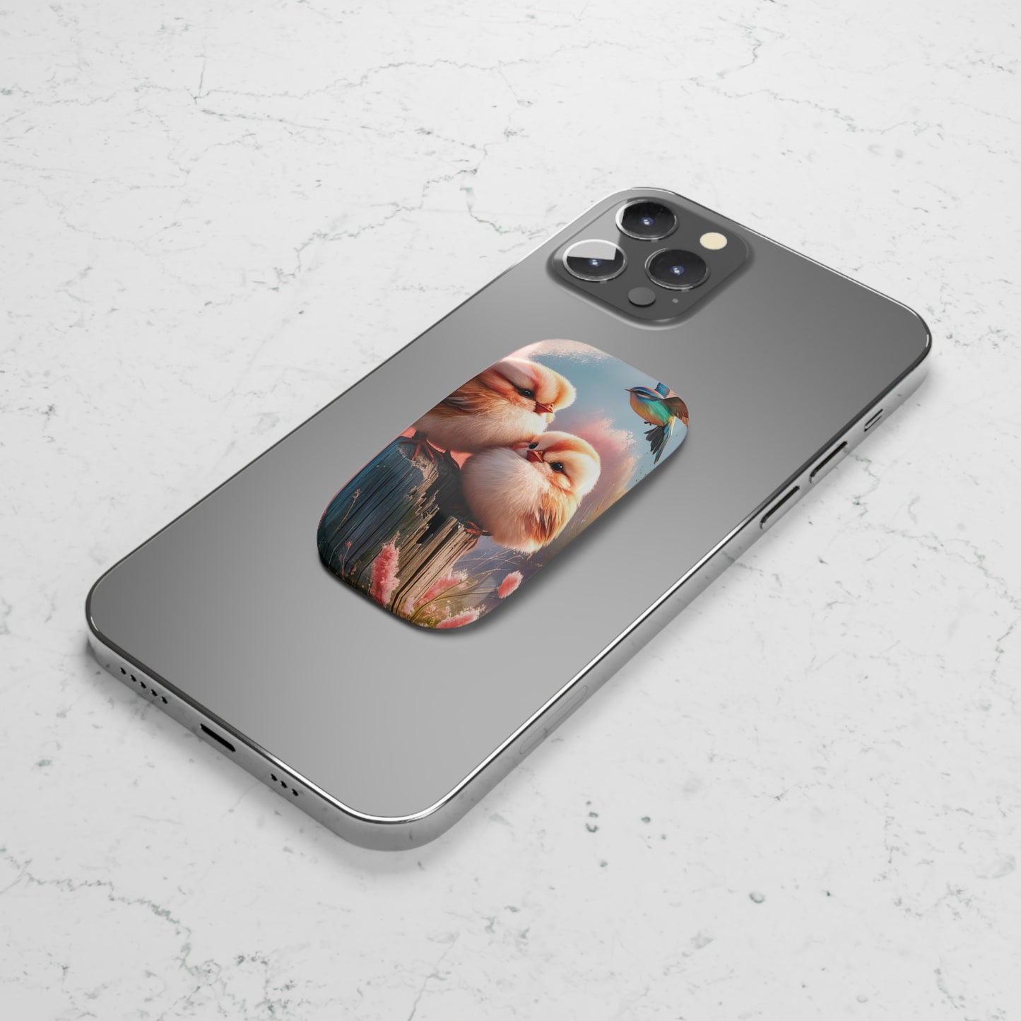 Perch-fect Pair: Double the Fluff, Double the Tweet - Phone Click-On Grip