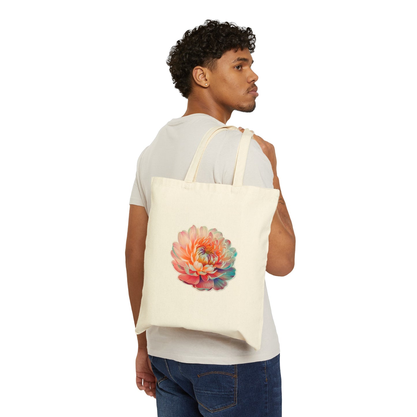 "A plethora of hues Flower" - Cotton Canvas Tote Bag