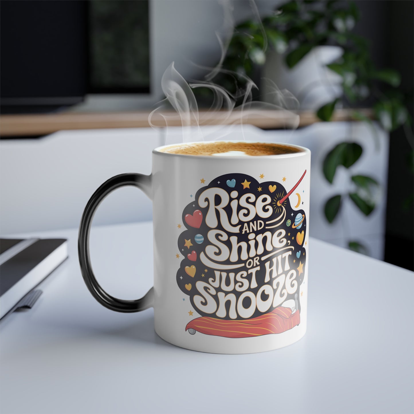 Rise and Shine or Just Hit Snooze - Color Morphing Mug, 11oz