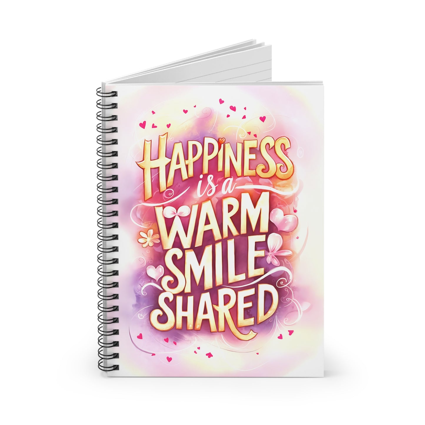 Happiness is a Warm Smile Shared Spiral Notebook - Ruled Line