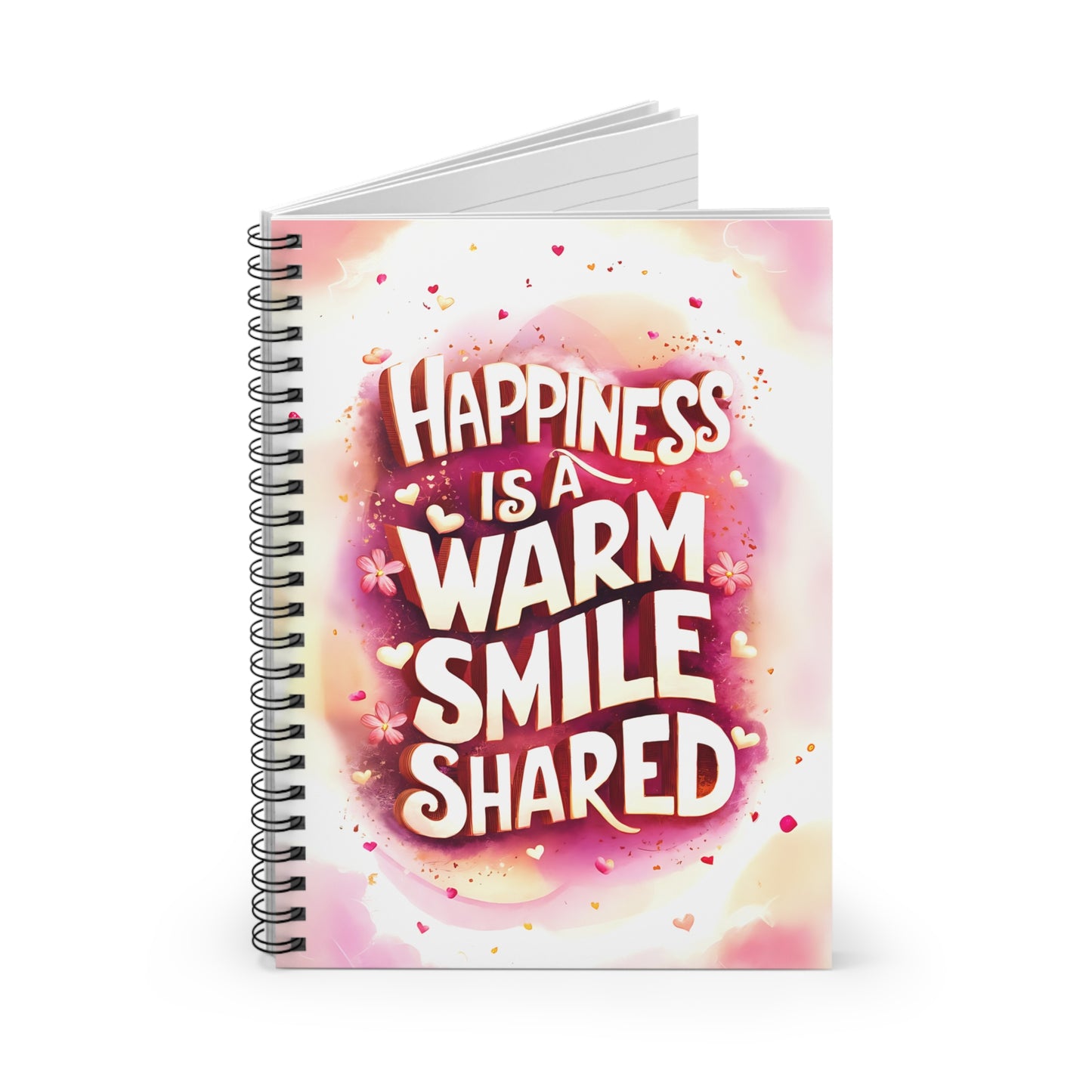 Happiness is a Warm Smile Shared Spiral Notebook - Ruled Line