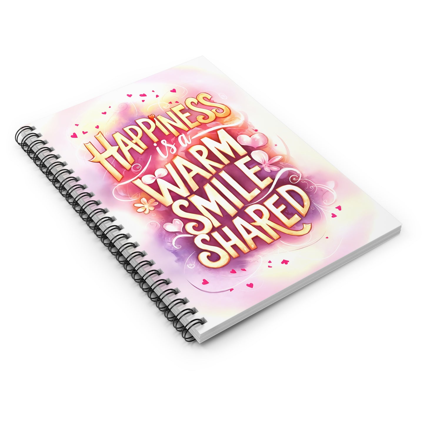 Happiness is a Warm Smile Shared Spiral Notebook - Ruled Line