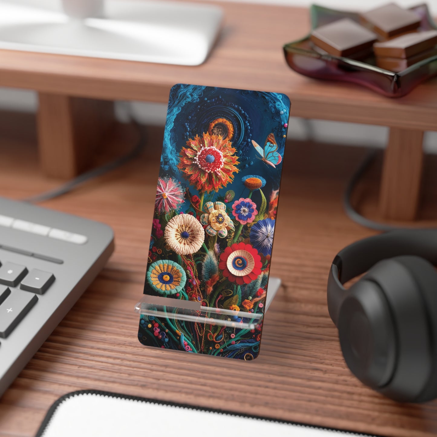 Floral Bloom: Art and Sewing Materials - Display Stand for Smartphones