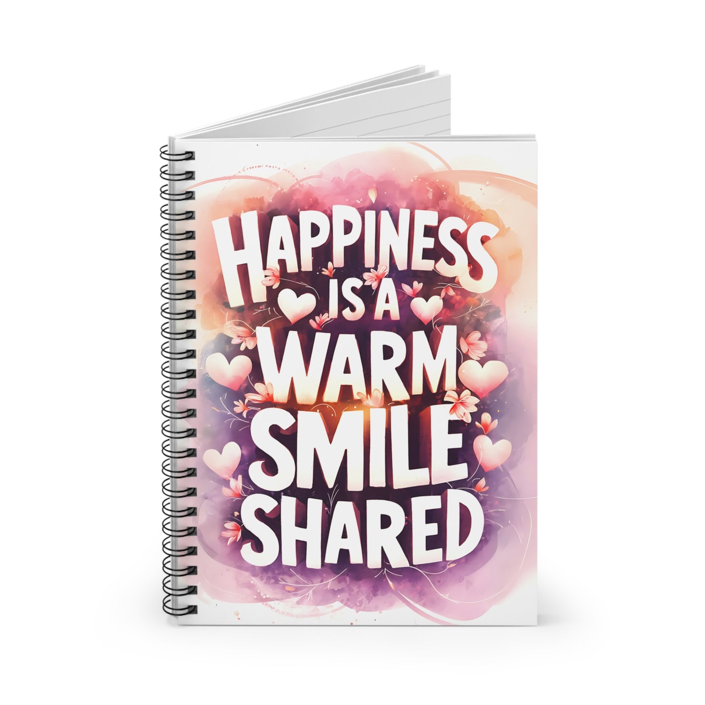 Happiness is a Warm Smile Shared Spiral Notebook - Ruled Line