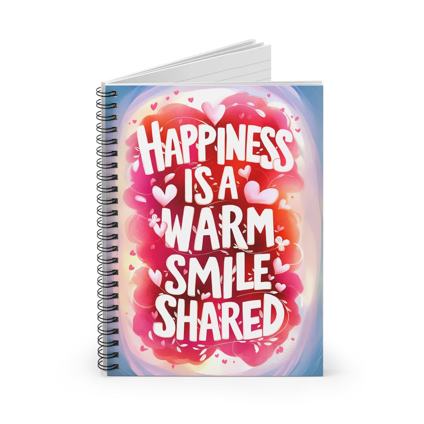Hapiness is a Warm Smile Shared Spiral Notebook - Ruled Line