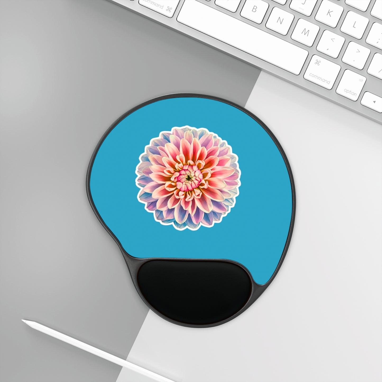 "A Chrysanthemum Blossom" - Mouse Pad With Wrist Rest