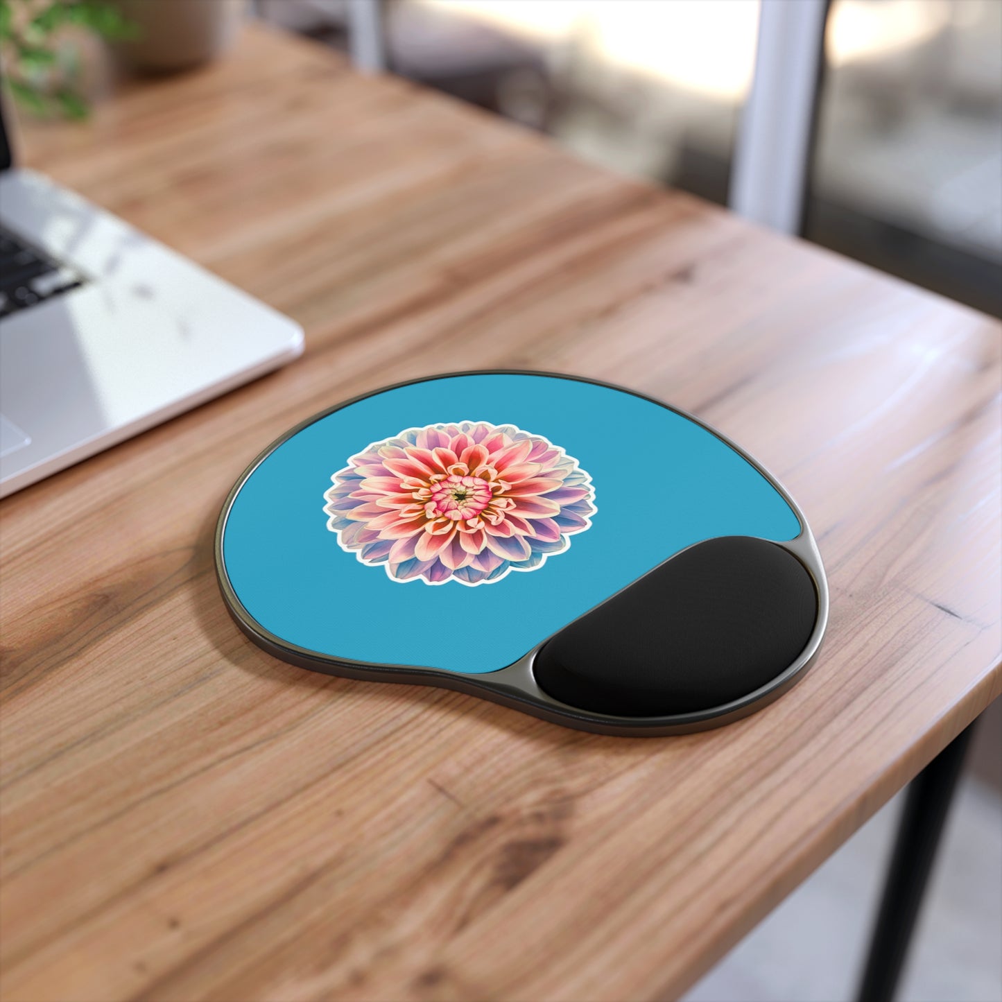 "A Chrysanthemum Blossom" - Mouse Pad With Wrist Rest