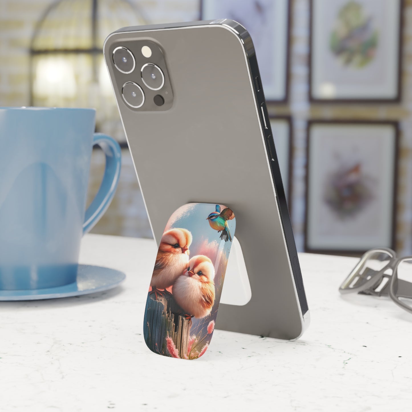 Perch-fect Pair: Double the Fluff, Double the Tweet - Phone Click-On Grip
