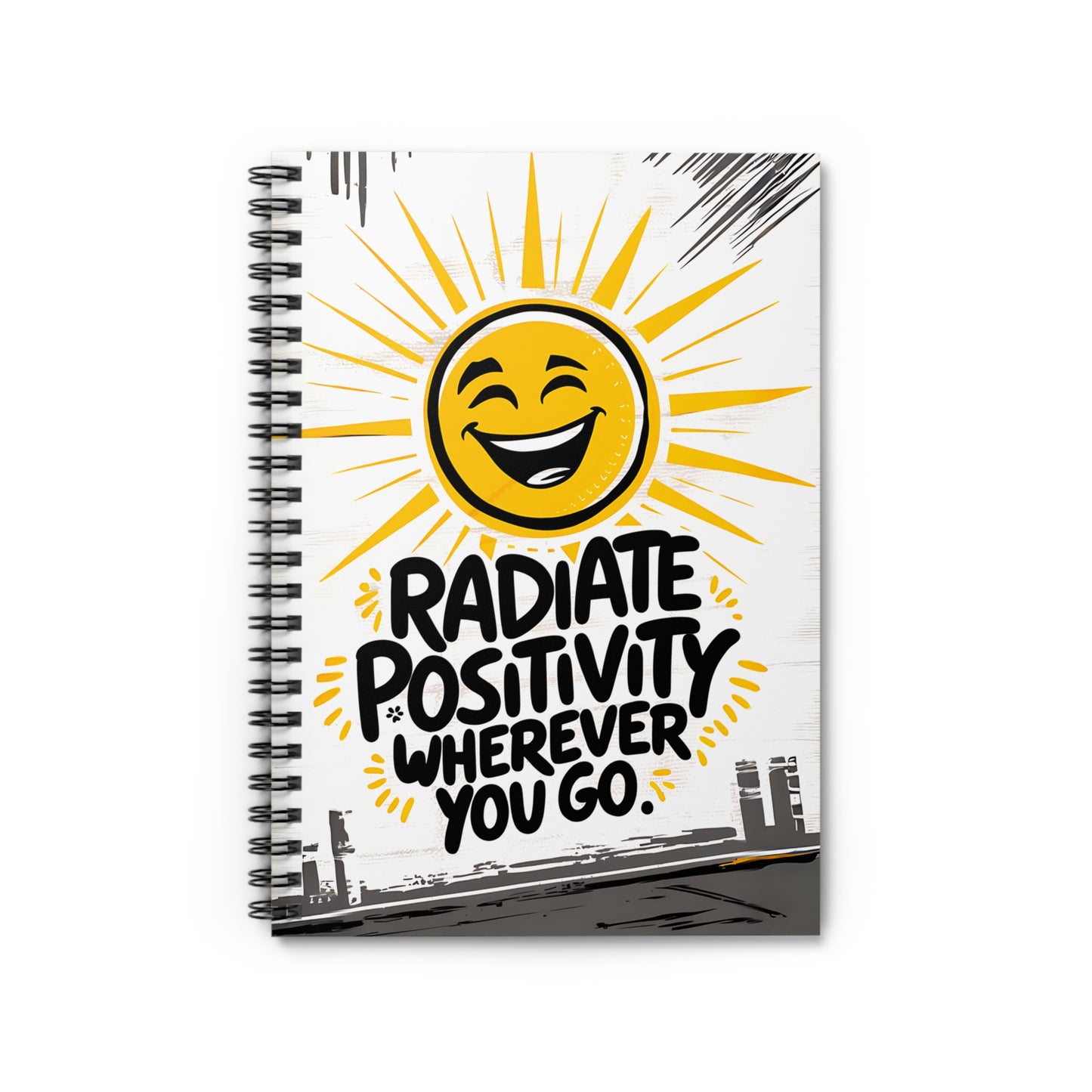 Radiate Positivity Wherever You Go Spiral Notebook - Ruled Line