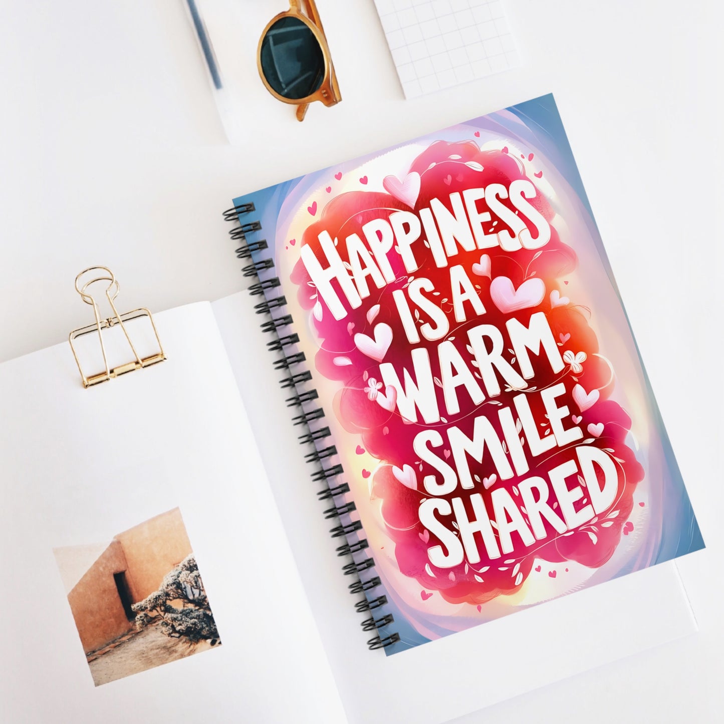 Hapiness is a Warm Smile Shared Spiral Notebook - Ruled Line