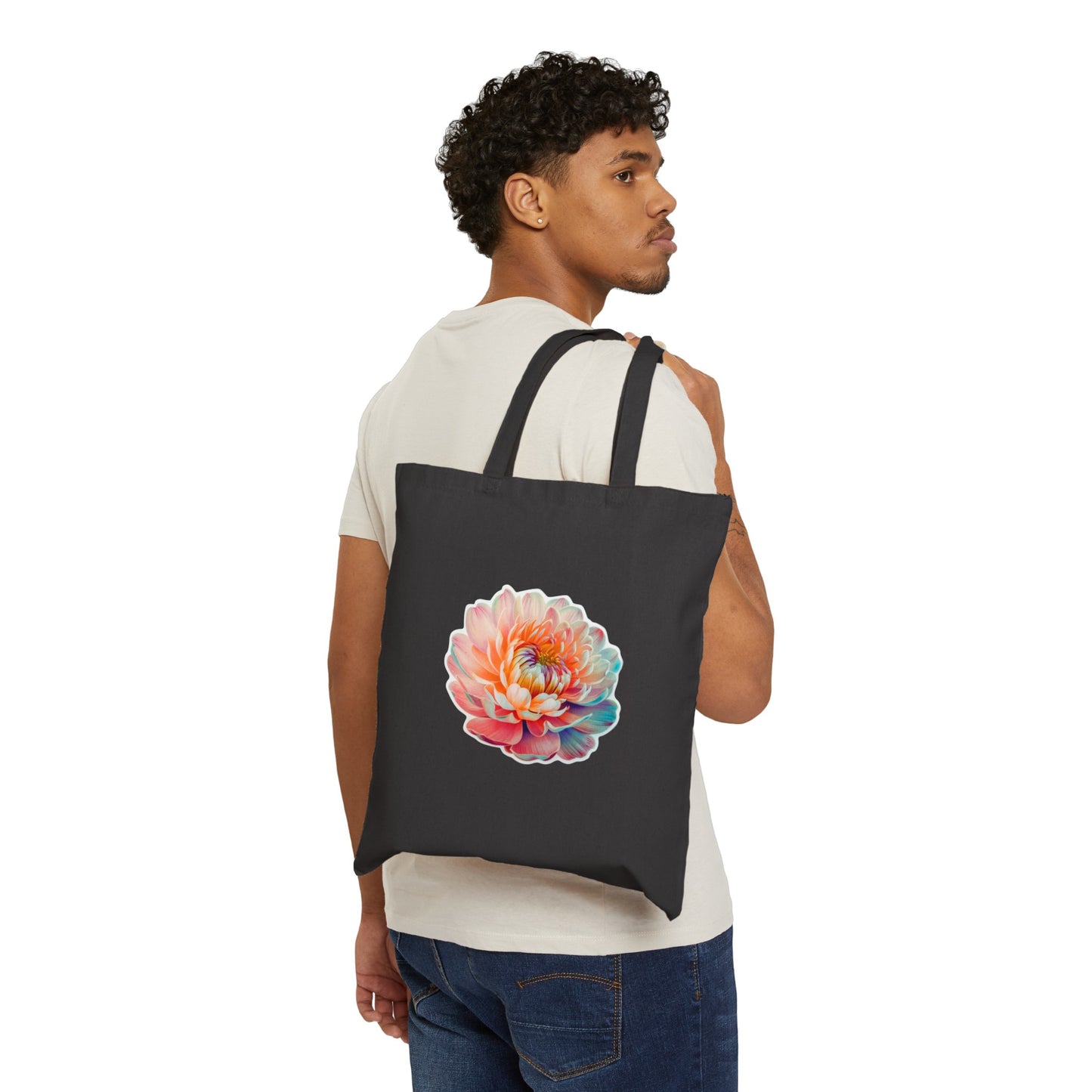 "A plethora of hues Flower" - Cotton Canvas Tote Bag