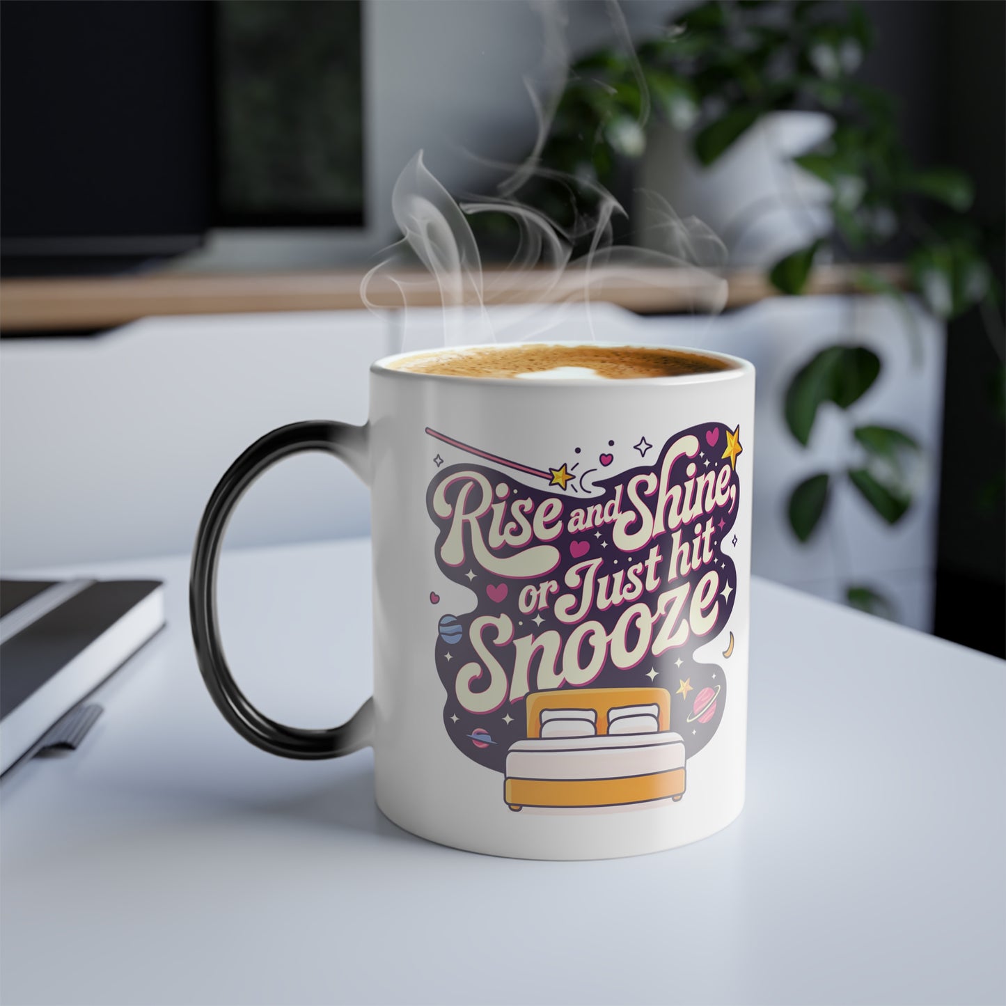 Rise and Shine or Just Hit Snooze - Color Morphing Mug, 11oz