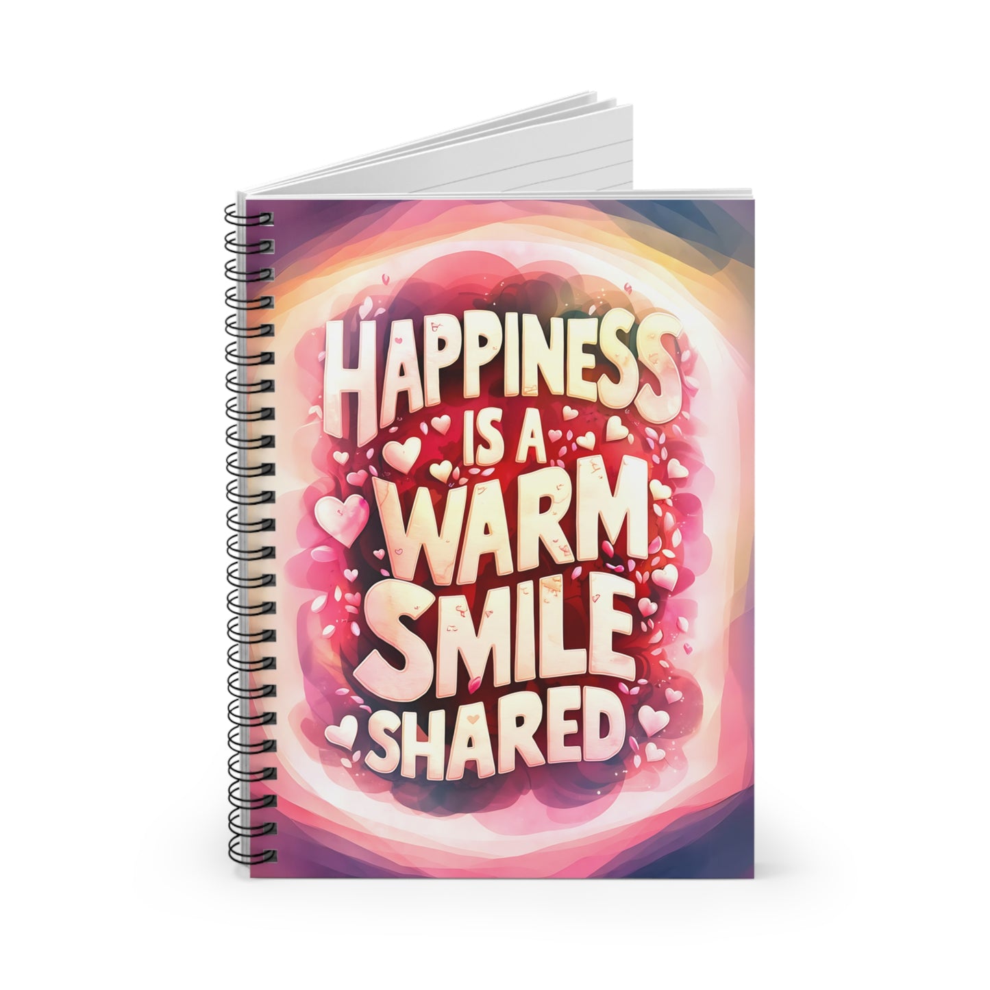 Happiness is a Warm Smile Shared Spiral Notebook - Ruled Line