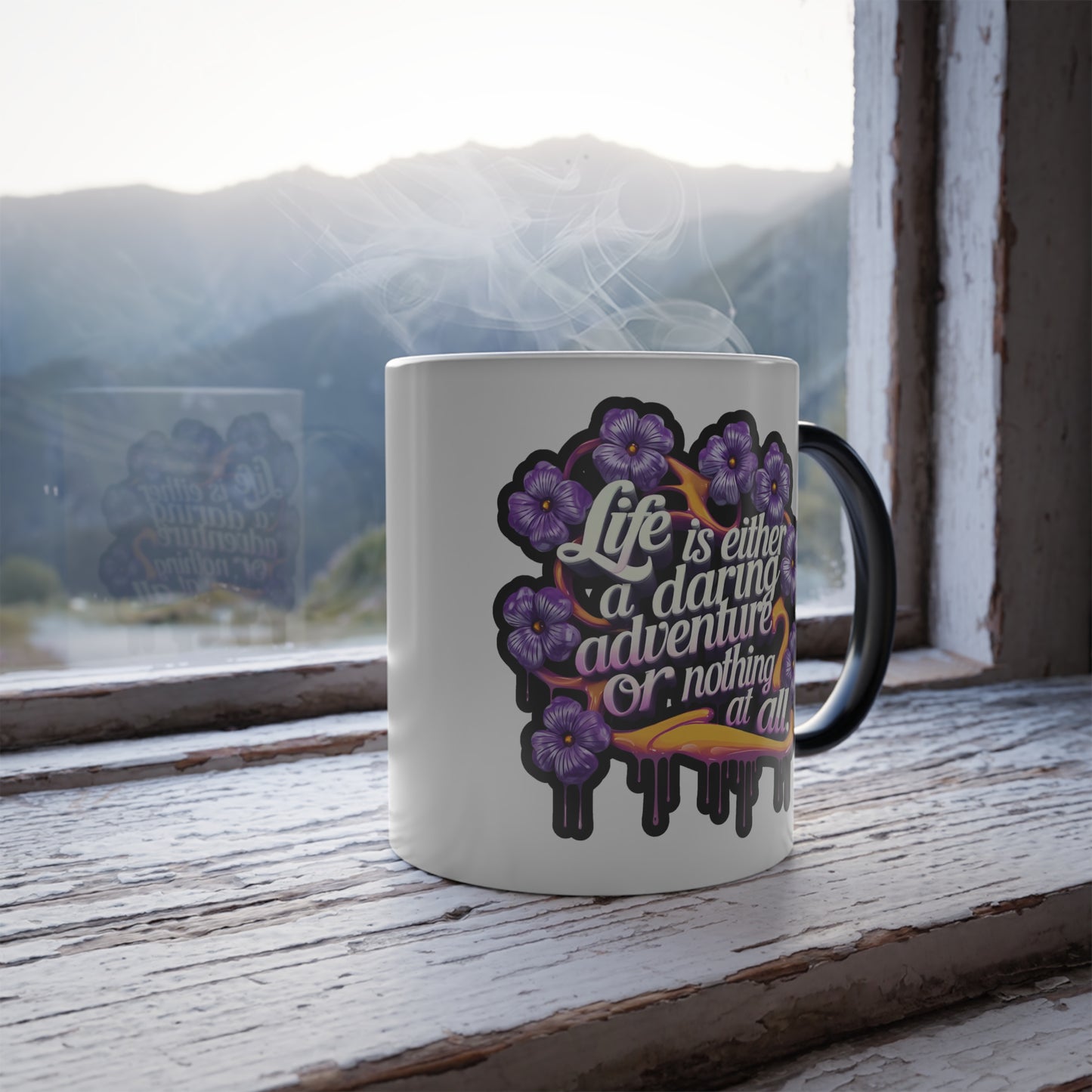 Life is Either a Daring Adventure or Nothing at All - Color Morphing Mug, 11oz
