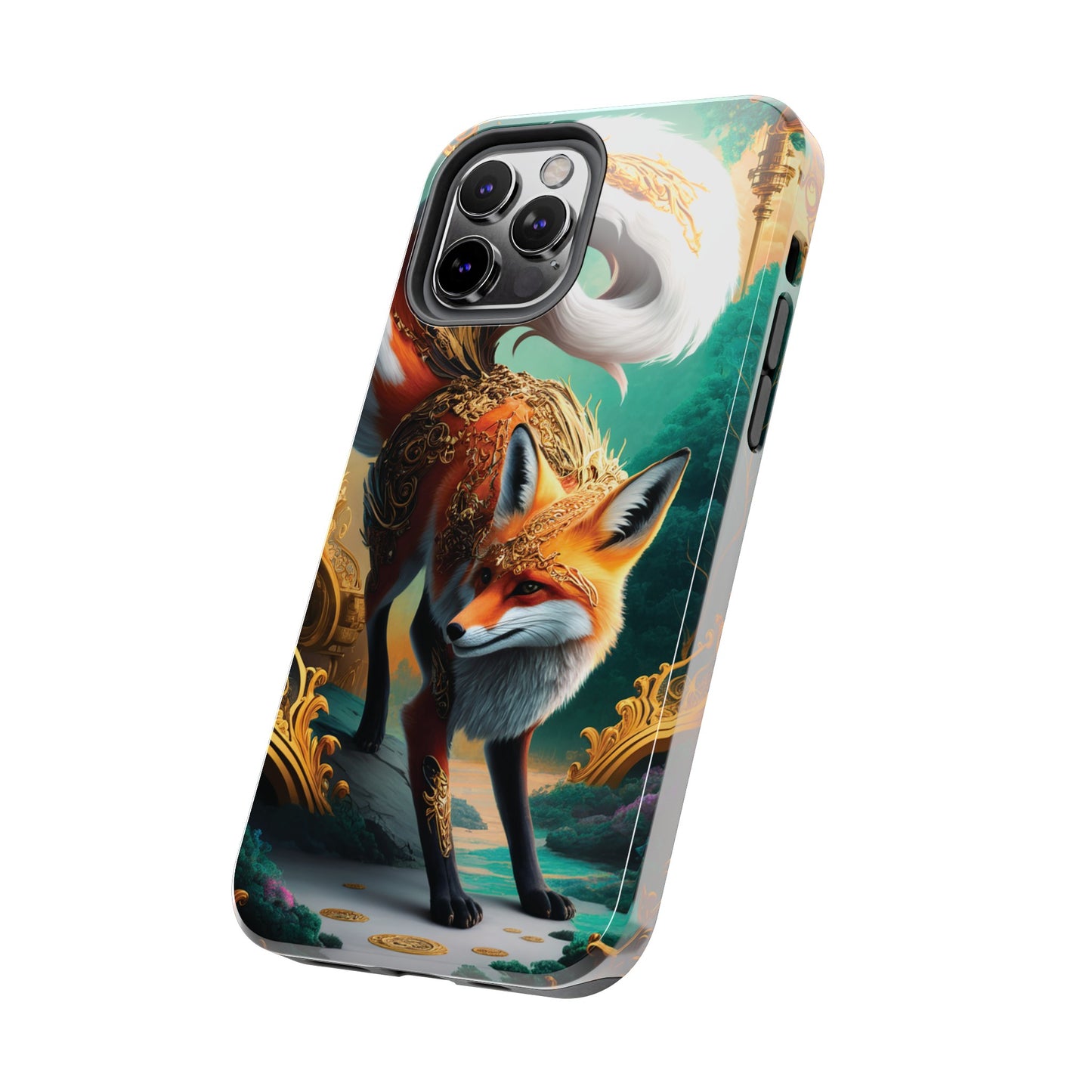 Art Nouveau Reverie: Leaping Red Fox - Tough Phone Cases