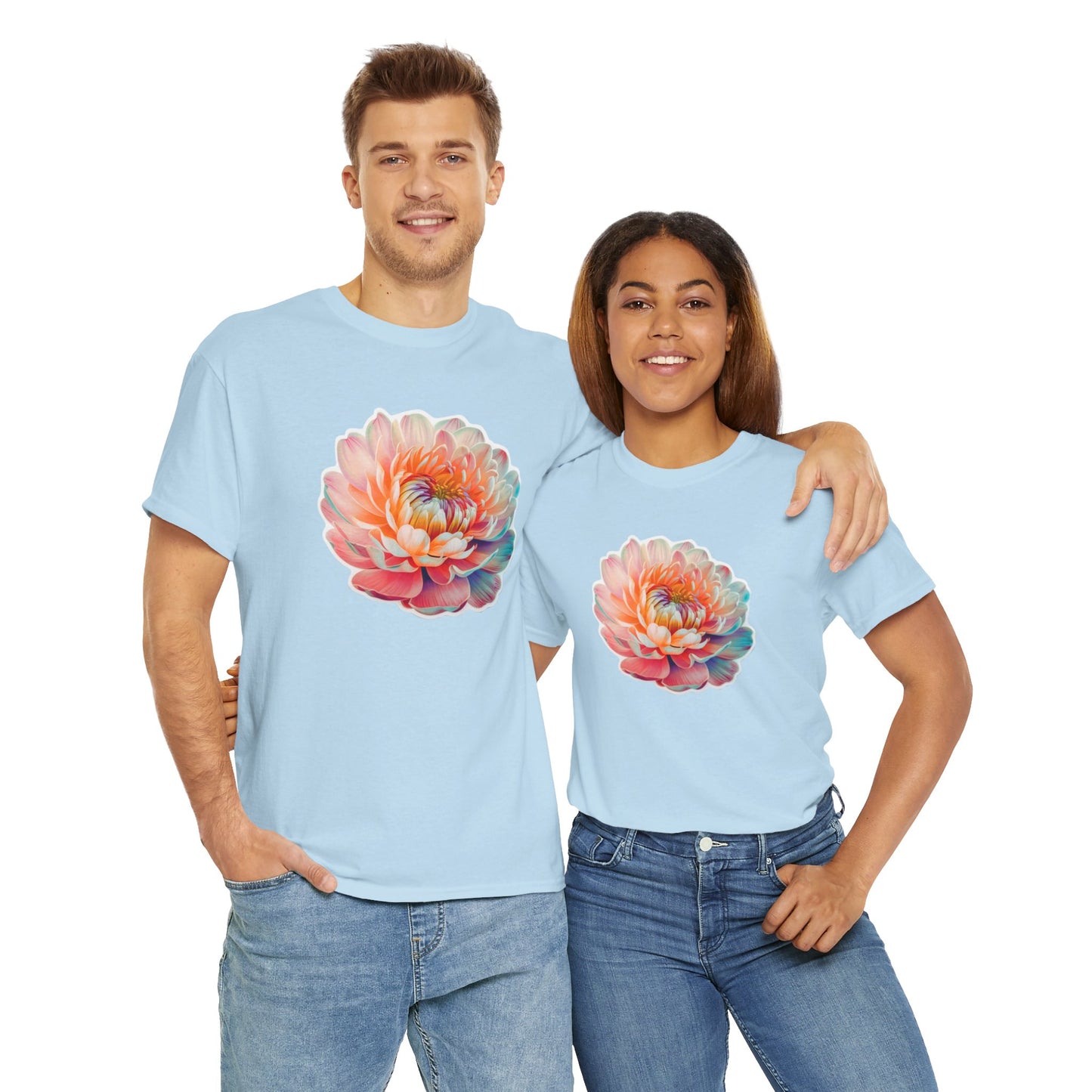 "A plethora of hues Flower" - Unisex Cotton Tee