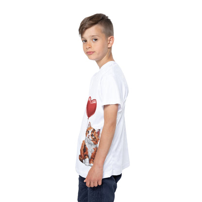 "Red Balloon Scottish Fold Version" - Kids Sports Jersey (AOP) in White