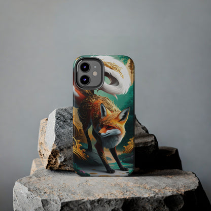 Art Nouveau Reverie: Leaping Red Fox - Tough Phone Cases