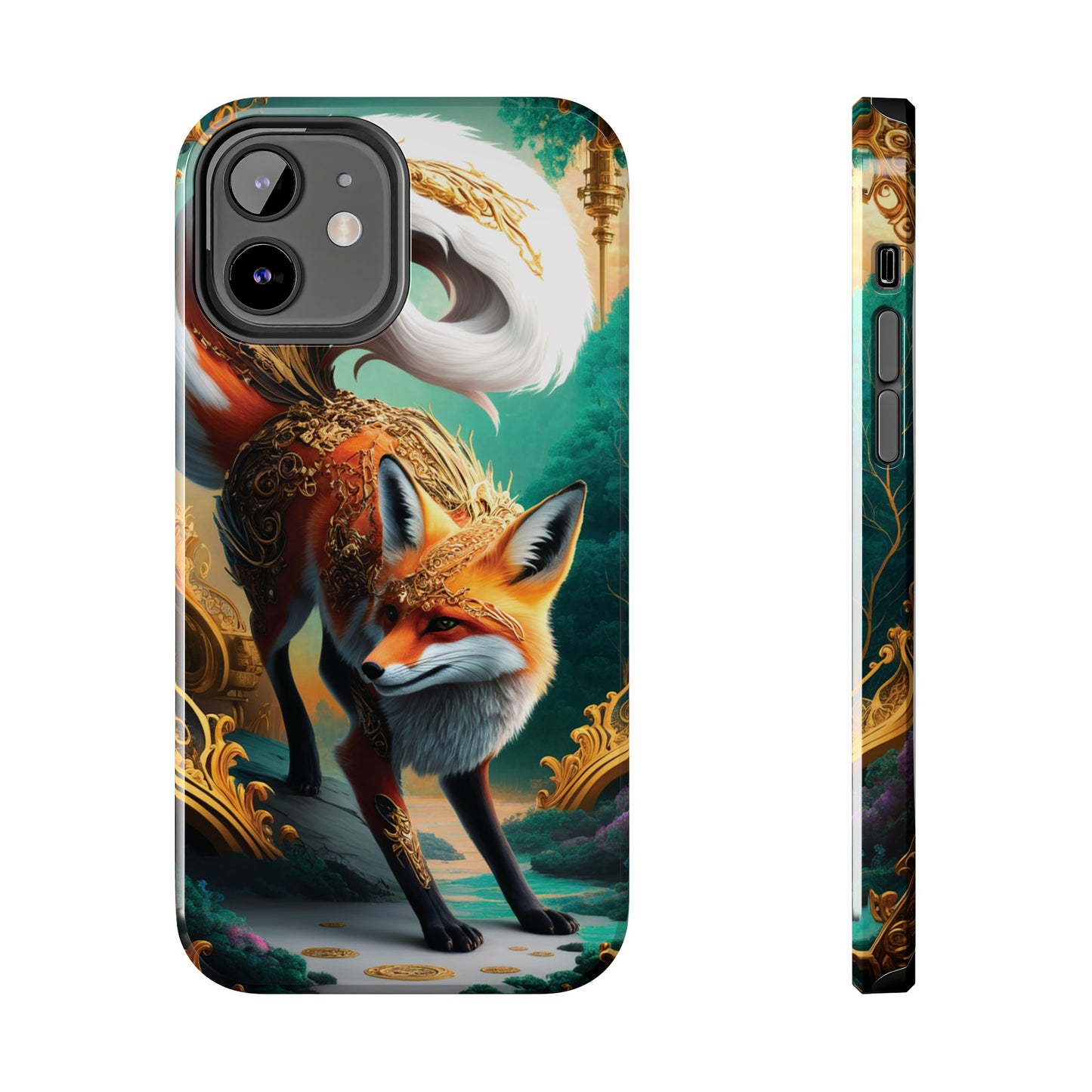 Art Nouveau Reverie: Leaping Red Fox - Tough Phone Cases