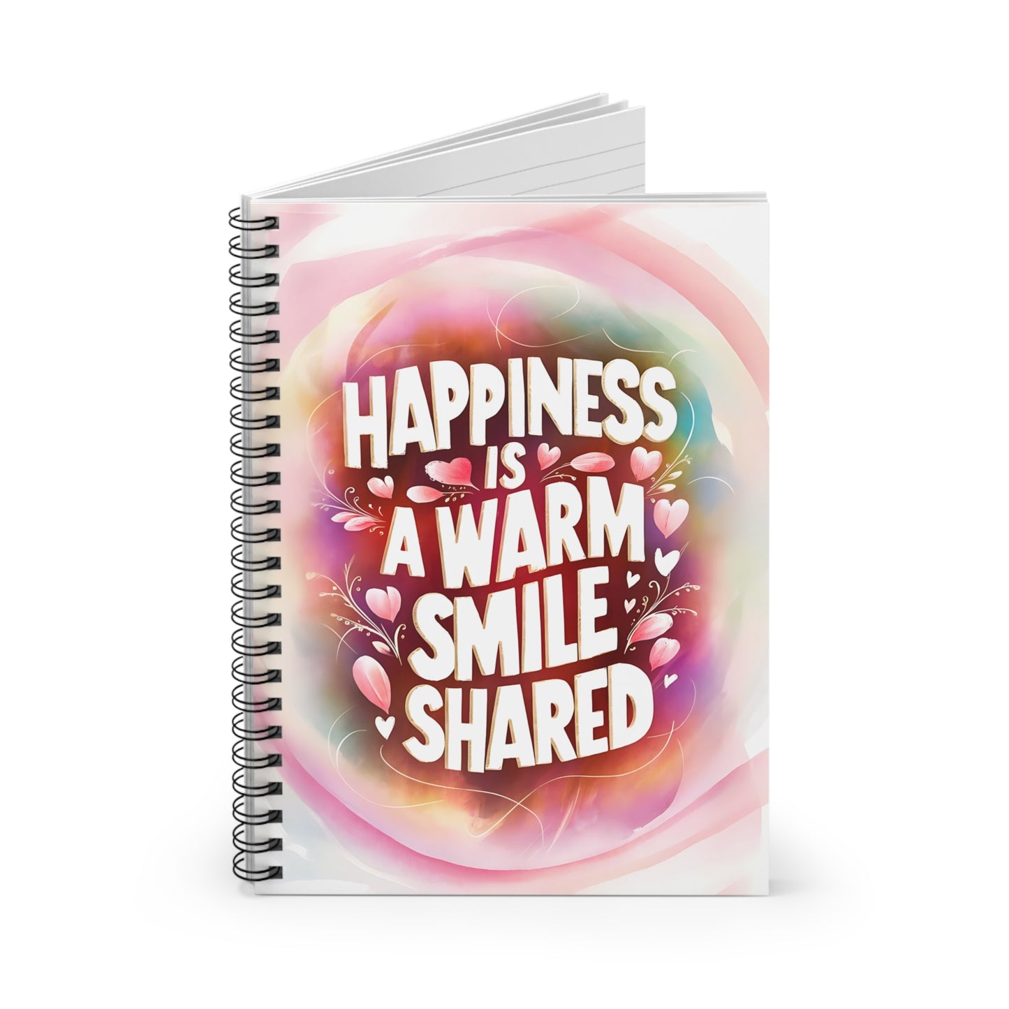 Happiness is a Warm Smile Shared Spiral Notebook - Ruled Line