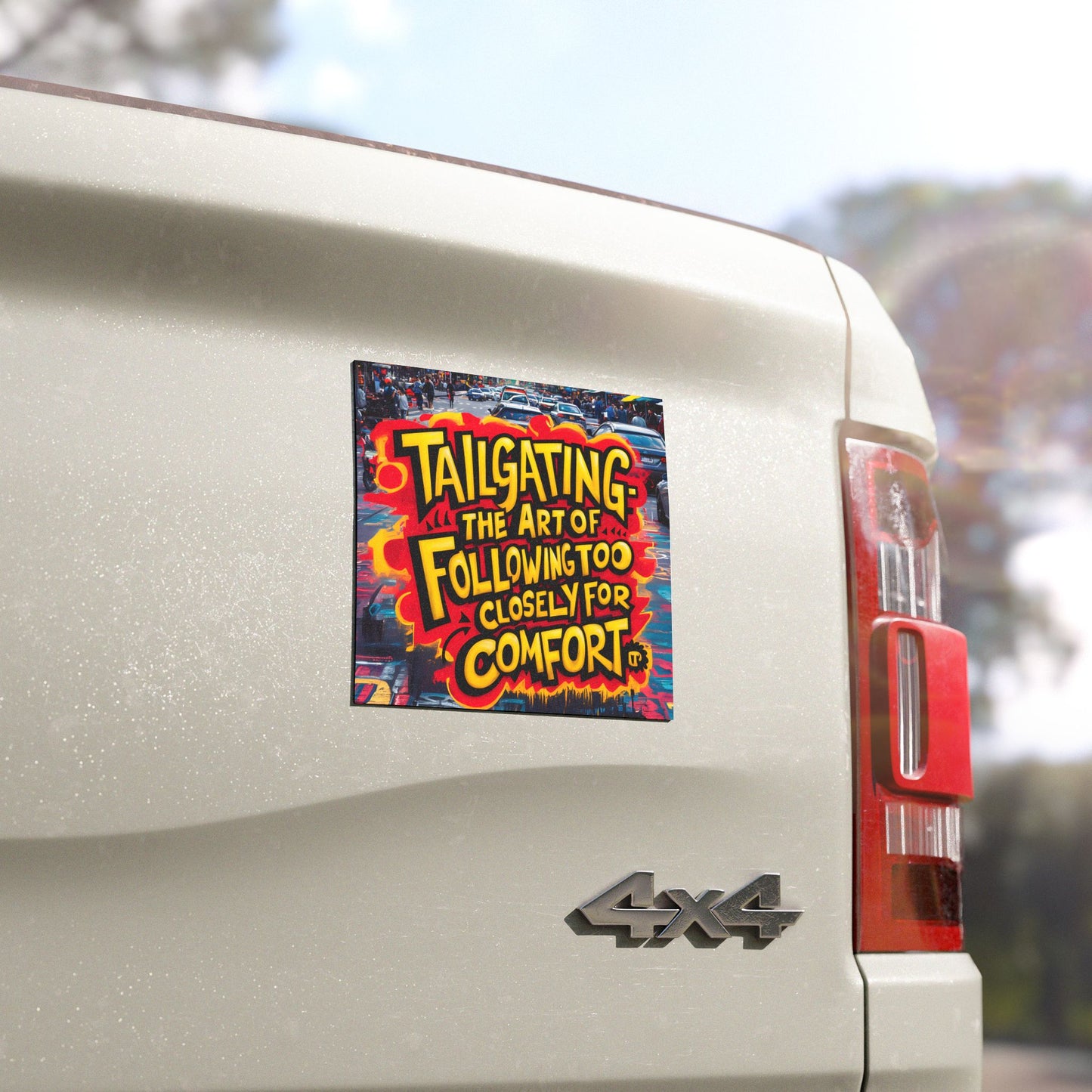 "Tailgating The Art of Following Too Closely for Comfort." - Car Magnets