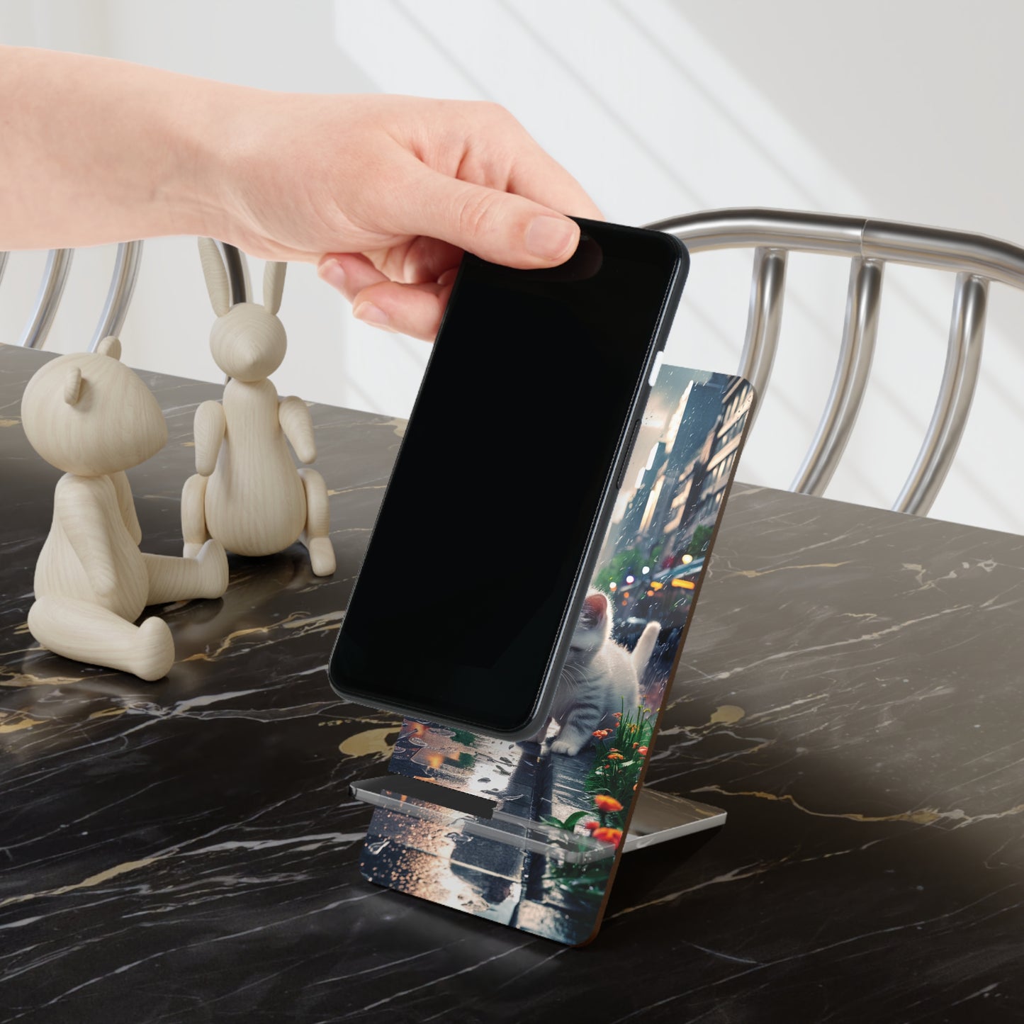 Solitude in Raindrops - Display Stand for Smartphones