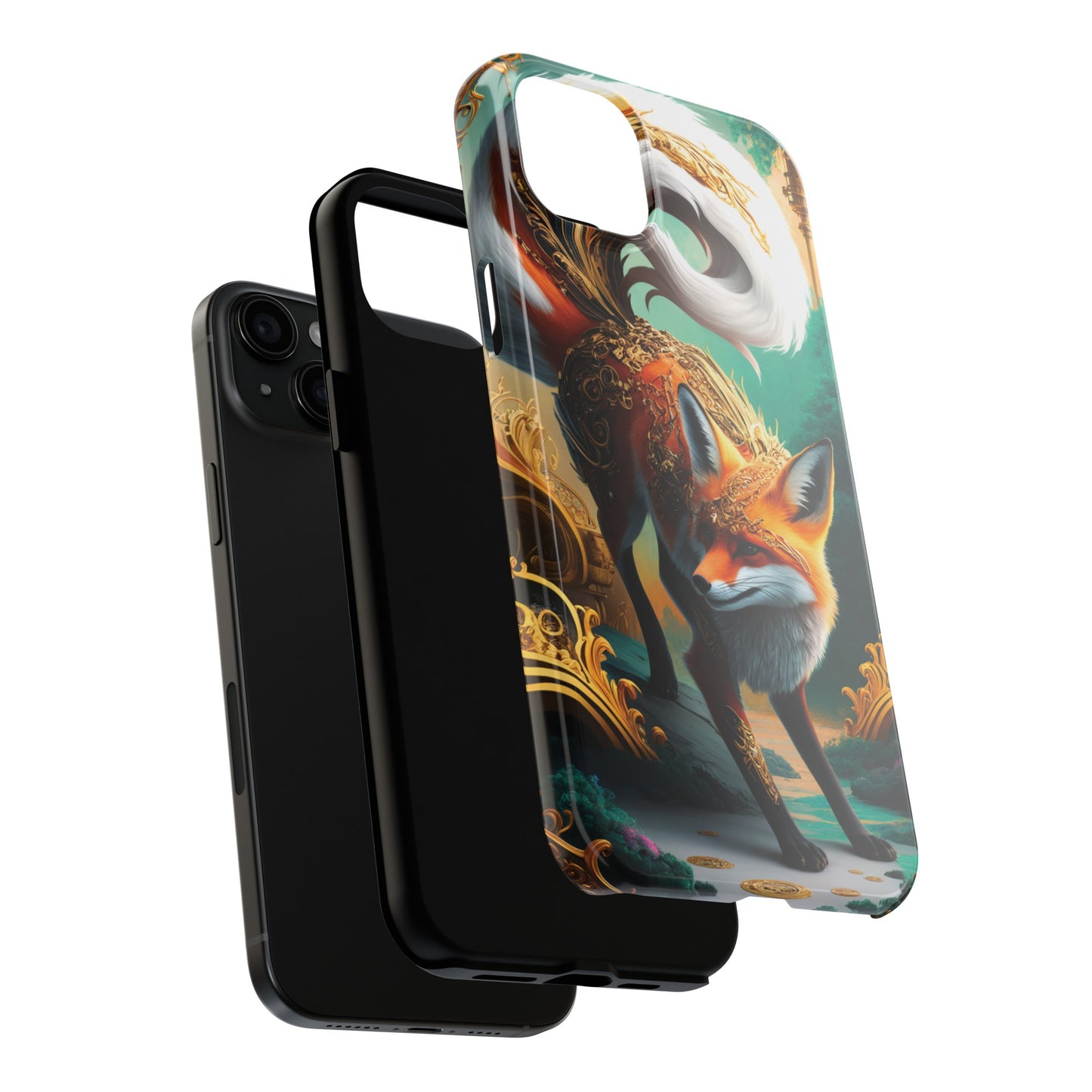 Art Nouveau Reverie: Leaping Red Fox - Tough Phone Cases