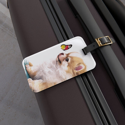 The Butterfly and the Pom - Luggage Tag