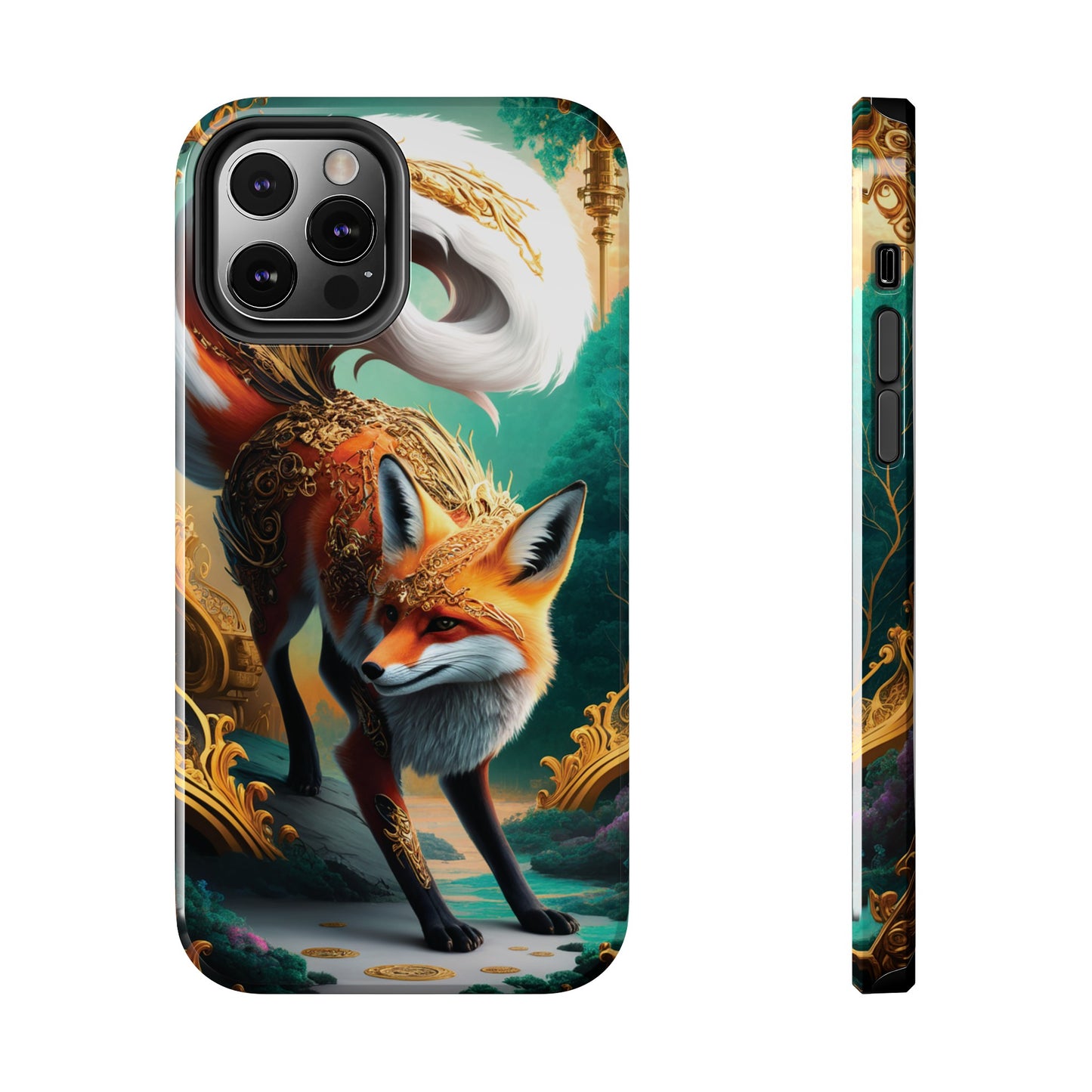 Art Nouveau Reverie: Leaping Red Fox - Tough Phone Cases