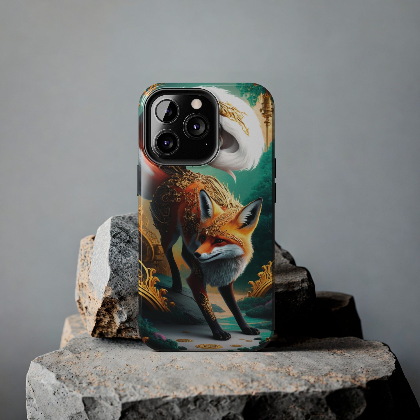 Art Nouveau Reverie: Leaping Red Fox - Tough Phone Cases