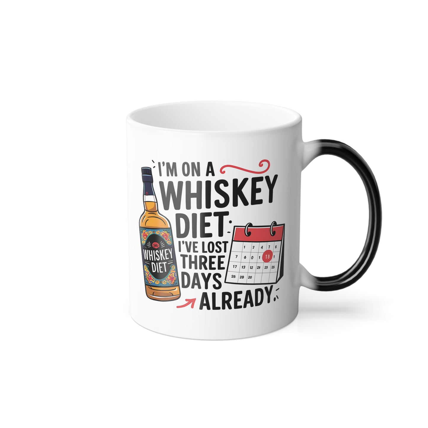 I'm on a Whiskey Diet I've Lost Three Days Already - Color Morphing Mug, 11oz