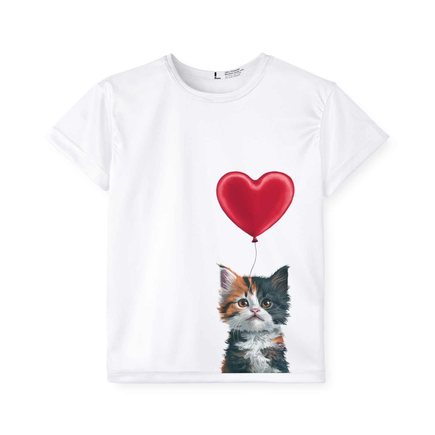 "Red Balloon Cat Version" - Kids Sports Jersey (AOP) in White