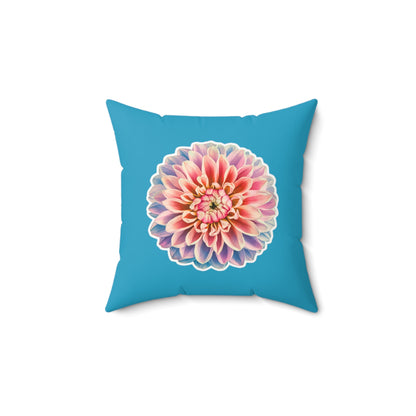 "Square Pillow with Chrysanthemum Blossom" - Spun Polyester