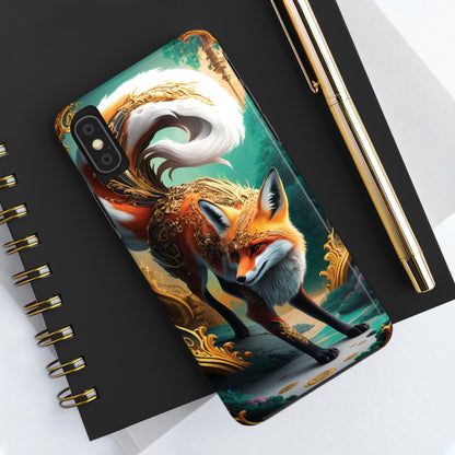 Art Nouveau Reverie: Leaping Red Fox - Tough Phone Cases