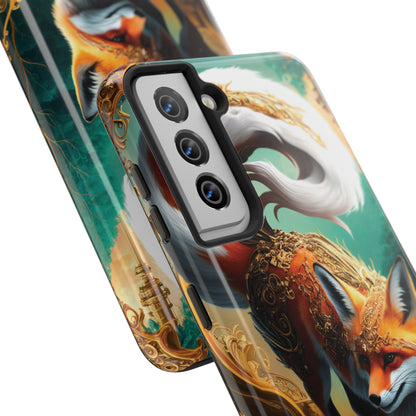 Art Nouveau Reverie: Leaping Red Fox - Tough Phone Cases