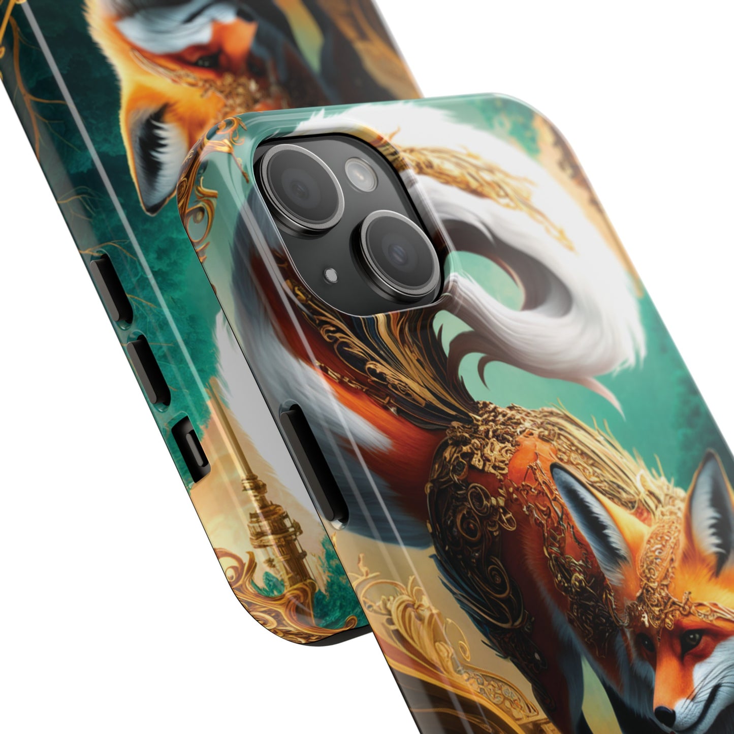 Art Nouveau Reverie: Leaping Red Fox - Tough Phone Cases