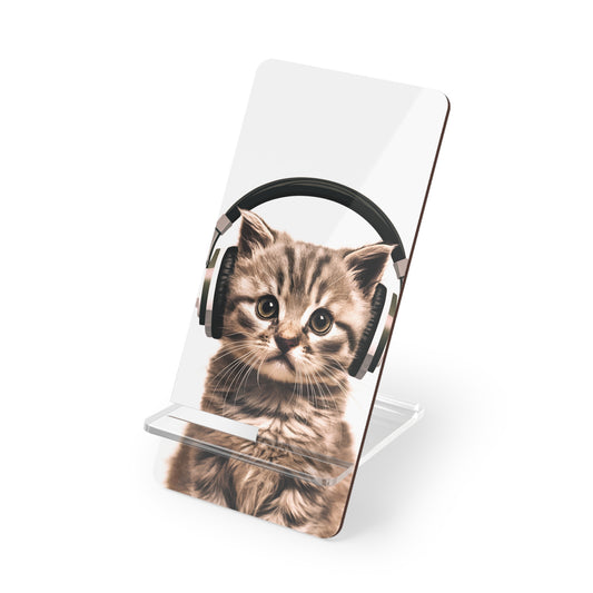 Purrfect Beats: Kitten Groovin' to the Meowsic! - Display Stand for Smartphones