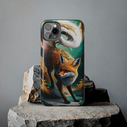 Art Nouveau Reverie: Leaping Red Fox - Tough Phone Cases