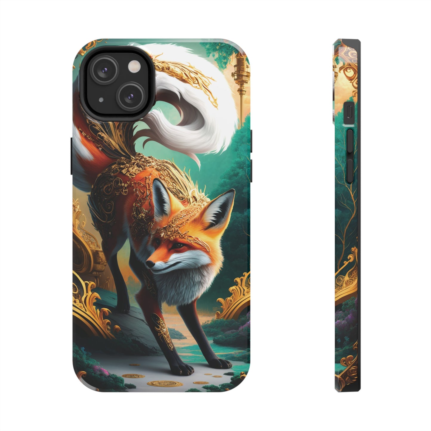 Art Nouveau Reverie: Leaping Red Fox - Tough Phone Cases