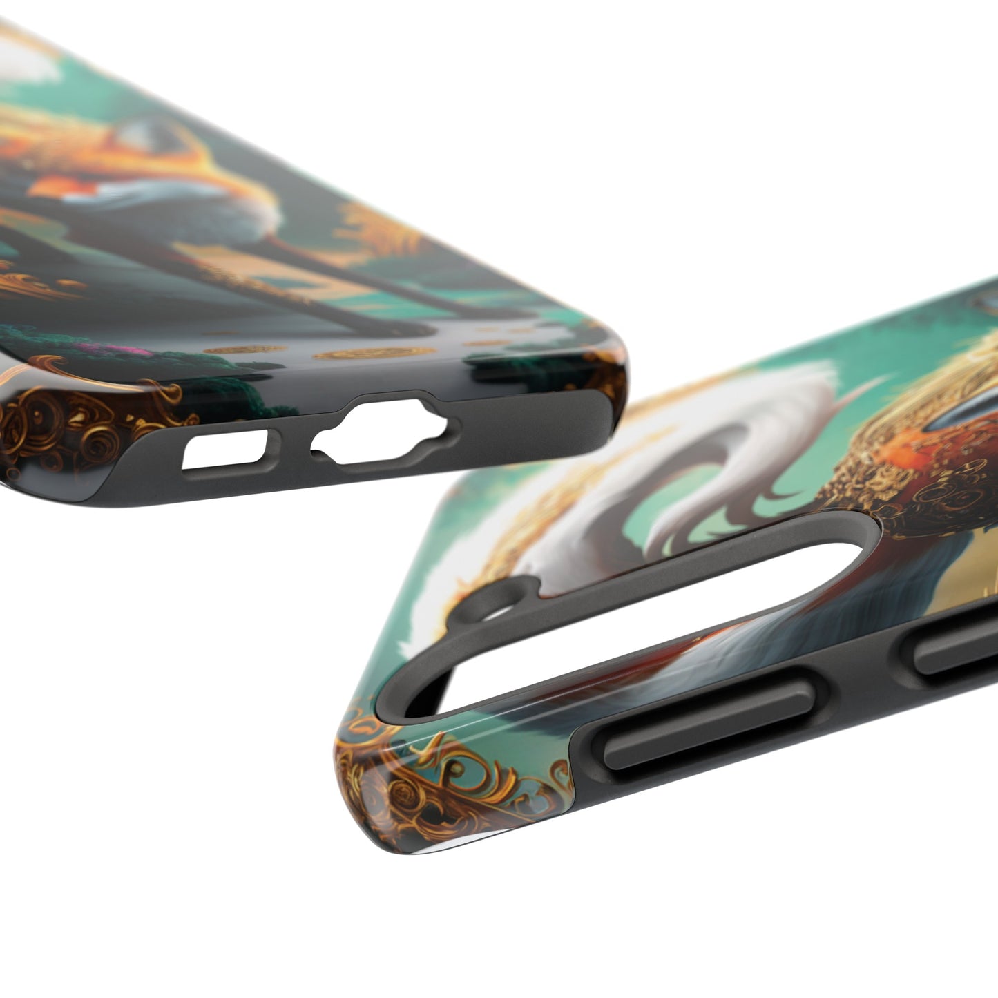 Art Nouveau Reverie: Leaping Red Fox - Tough Phone Cases